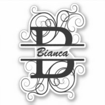 Monograma com espirais; espaço para o seu nome