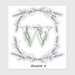 Adesivo Monograma com Lavanda Eucalipto