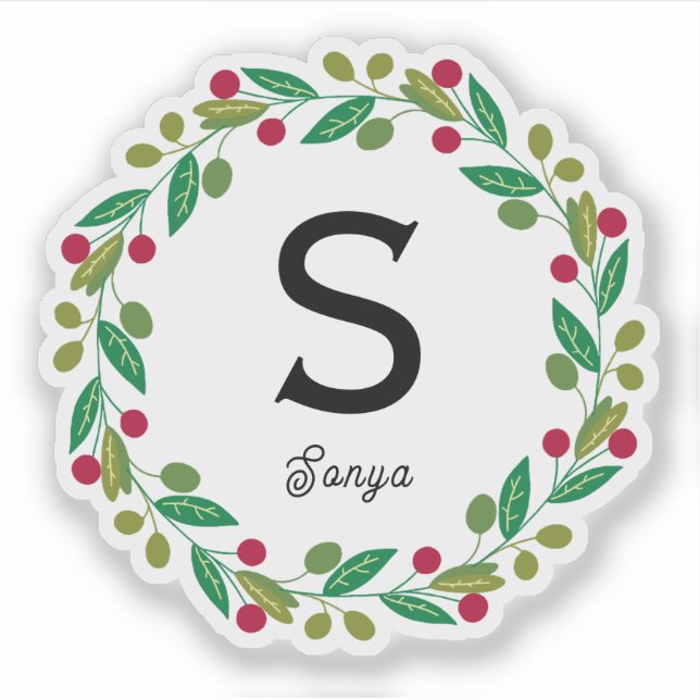 Adesivo Monograma da coroa natalícia, Vinyl Cut (Frente)