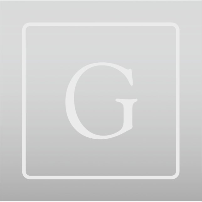 Adesivo Monograma de Apelido de Gradação de Cinzas Claras (Frente)