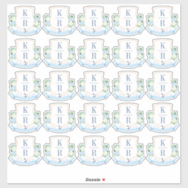 Adesivo Monograma de Casamento Costeiro Elegante