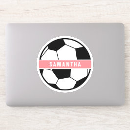 Adesivo Monograma de Esportes Rosa Cinza de Futebol Modern