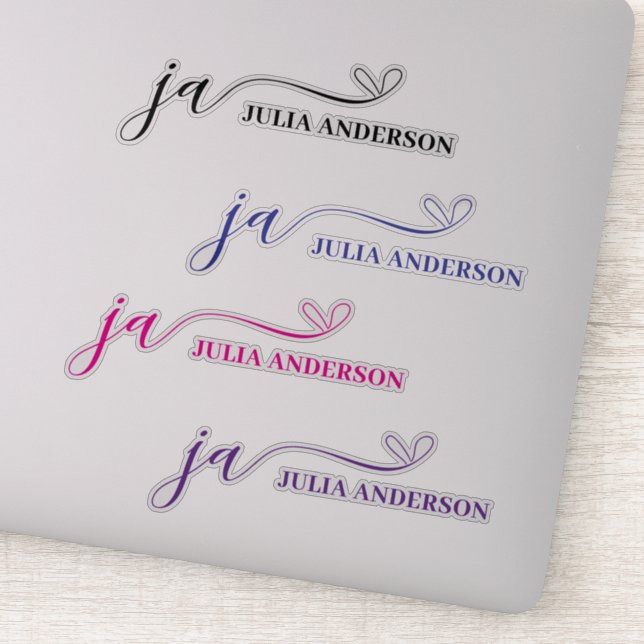 Adesivo Monograma de Letra com Script na moda (Detalhe)