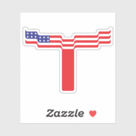 Adesivo Monograma de Letra T da Bandeira Americana