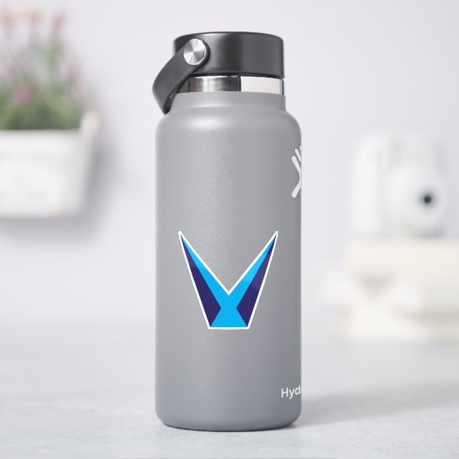 Adesivo Monograma de Letra V Azul (HidroFlask)
