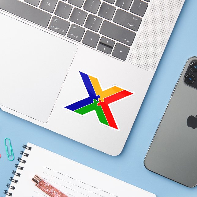 Adesivo Monograma de Letra X Puzzle (Notebook com iPhone)