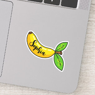 Adesivo Monograma de Nome Personalizado Professor Banana