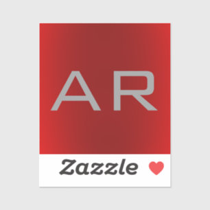 Adesivo Monograma de Tendência Vermelha da Cinza na moda