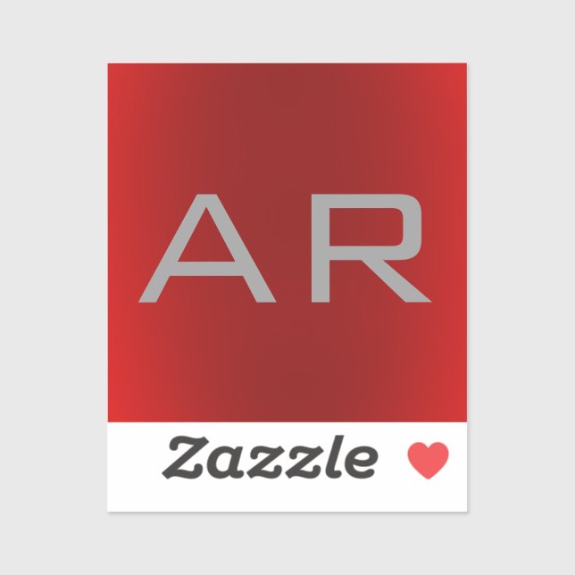 Adesivo Monograma de Tendência Vermelha da Cinza na moda (Folha)