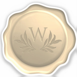 Adesivo Monograma Deixa Folhagem Emboscada De Cera De Ouro