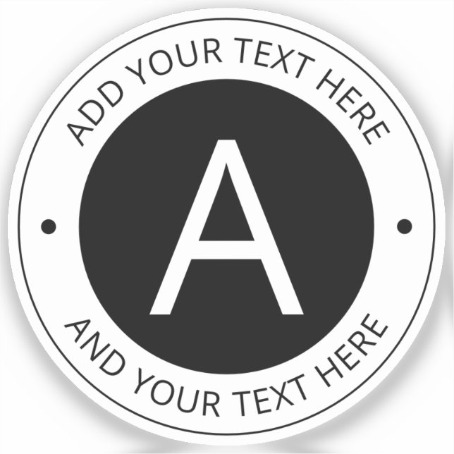 Adesivo Monograma do estilo de logotipo moderno | Preto tr (Frente)