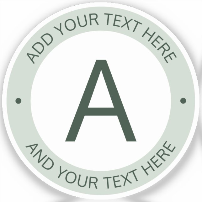 Adesivo Monograma do estilo de logotipo moderno | Verde tr (Frente)
