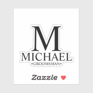 Adesivo Monograma e Nome do Padrinho de casamento Personal