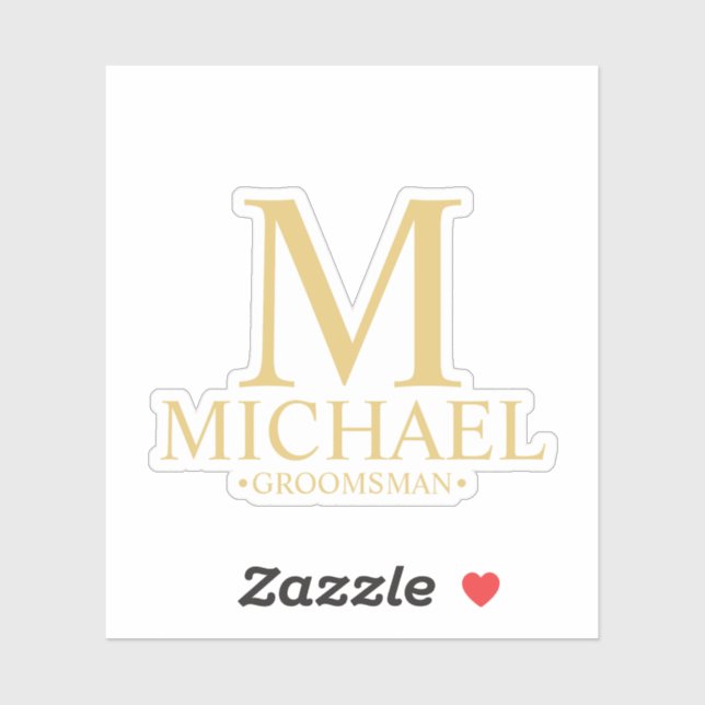 Adesivo Monograma e Nome do Padrinho de casamento Personal (Folha)