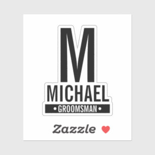 Adesivo Monograma e Nome do Padrinho de casamento Personal