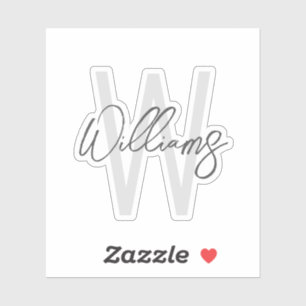 Adesivo Monograma e Nome Personalizados de Script Moderno