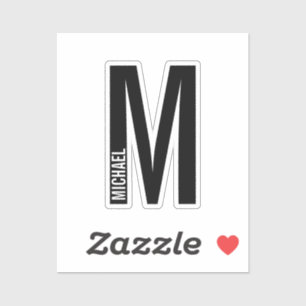 Adesivo Monograma e Nome Personalizados em Negrito Moderno