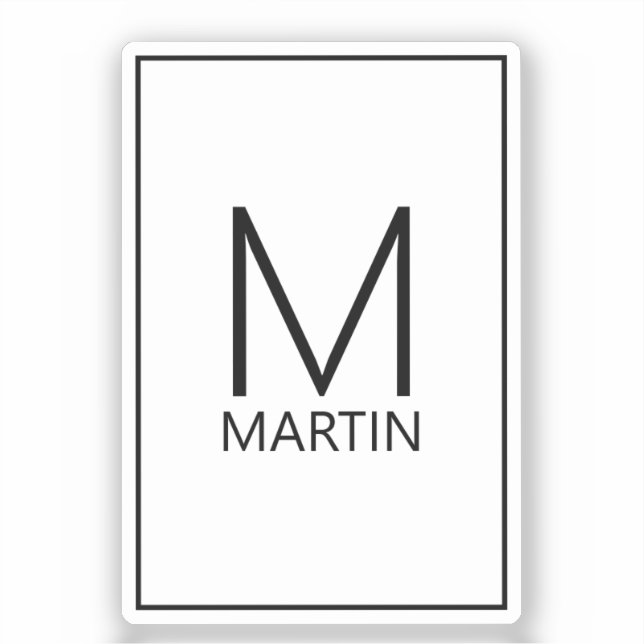 Adesivo Monograma e Nome Personalizados Modernos (Frente)