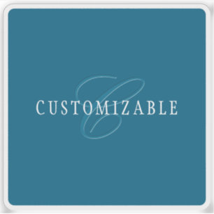 Adesivo Monograma Elegante   Azul Oceano