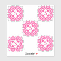 Monograma elegante branco rosa 4Sarah