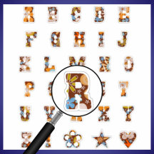 Monograma Floral do Tema Ocidental | Letras alfabé