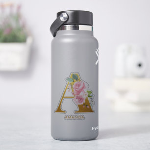 Adesivo Monograma Floral Letra A Monogramada