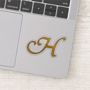 Adesivo Monograma H de luxo Dourado