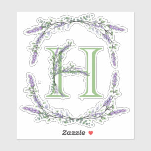 Adesivo Monograma H Lavanda Eucalipto