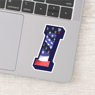 Adesivo Monograma I American Flag I Initial USA