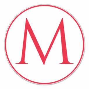 Adesivo Monograma Iniciais Nome Personalizado Branco Verme