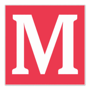 Adesivo Monograma Iniciais Red White Bold Nome Personaliza