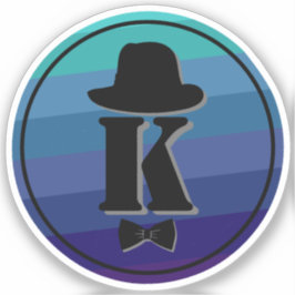 Adesivo Monograma Inicial De Omã Azul Para Homens