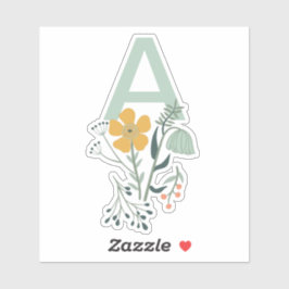 Adesivo Monograma Linda Personalização Botânica Floral