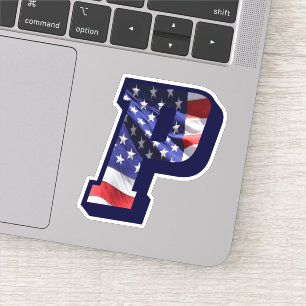 Adesivo Monograma P American Flag P Inicial EUA