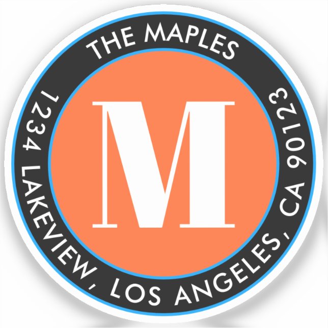 Adesivo Monograma preto Cor - de - laranja escuro Claro Tr (Frente)