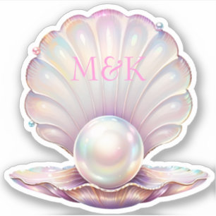 Adesivo Monograma Rosa bonito Iridescente, Colcha Rosa