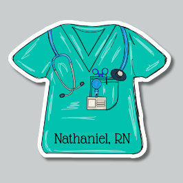 Adesivo Monograma Superior de Enfermagem Verde à Prova de 