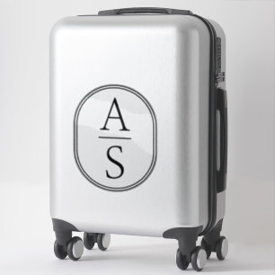 Adesivo Monogramas inicia bagagem simples moderna