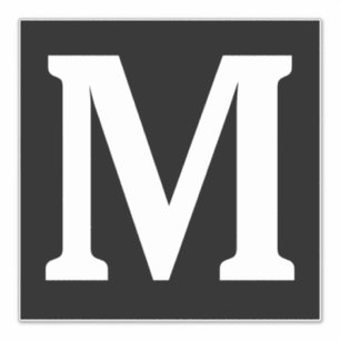 Adesivo Monogramas Nome Black White Minimalist