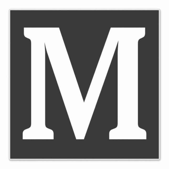 Adesivo Monogramas Nome Black White Minimalist (Frente)