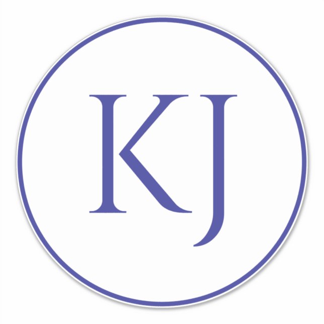 Adesivo Monogramas Nome do Casal Azul Letras Iniciais Casa (Frente)