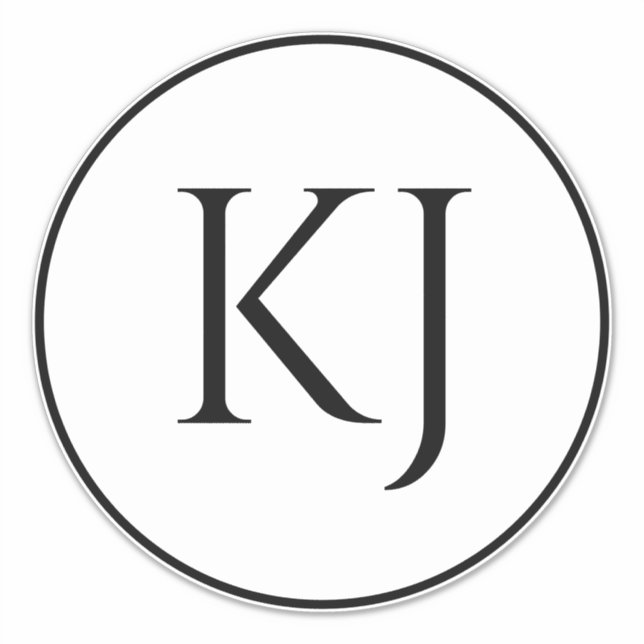 Adesivo Monogramas Nome do Casal Letras Iniciais Pretas Br (Frente)