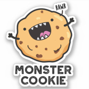 Adesivo Monster Cookie Comida Engraçado