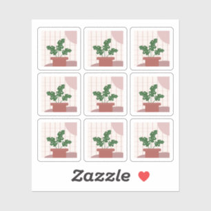 Adesivo Monstera House Plant Frames Bohemian Sticker