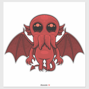Adesivo Monstro Adorável do Mar Vermelho Cthulhu