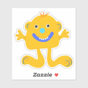 Adesivo Monstro Amarelo Whimsic 4 x 4