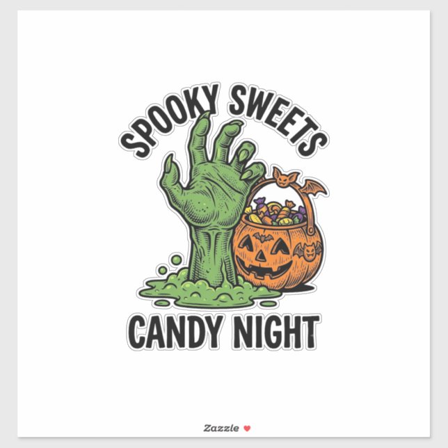 Adesivo Monstro de Doces de Halloween Gráfico de Tratament (Folha)
