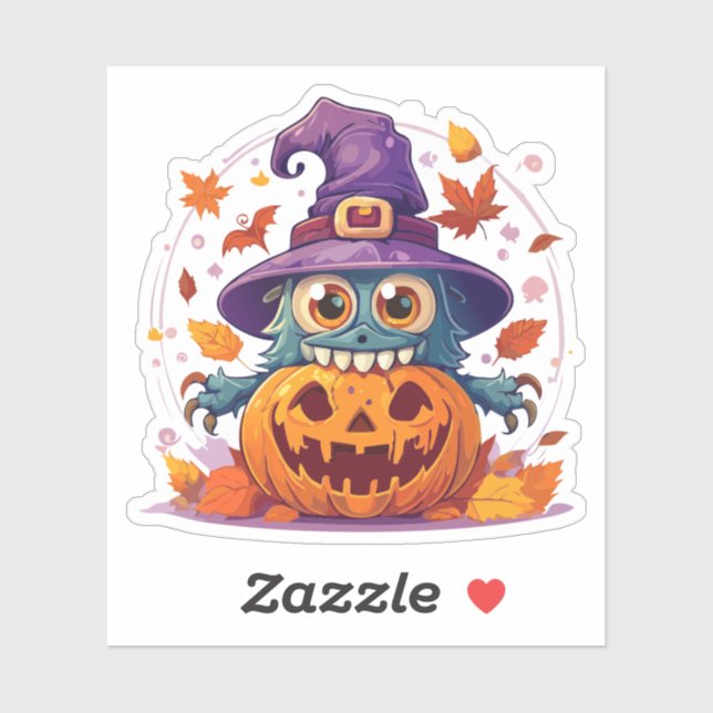 Adesivo Monstro do Halloween do bobo (Folha)