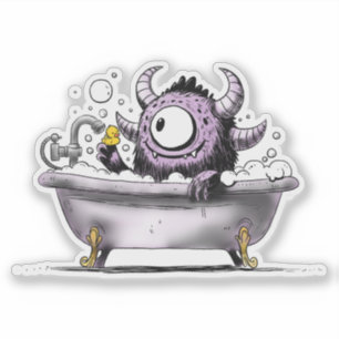 Adesivo Monstro em Bubble Bath