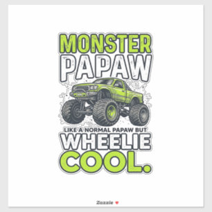 Adesivo Monstro Papaw Wheelie Legal Desenho Divertido de C